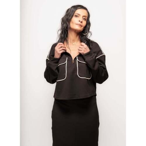 Vêtements Femme Pulls Robe En Flannelle à Carreaux Haut noir Lilou Noir