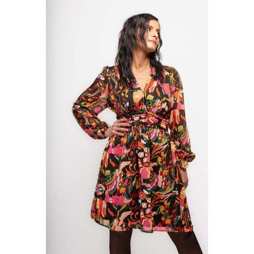 Vêtements Femme Robes Tables de chevet Robe courte multicolore Ambre Multicolore