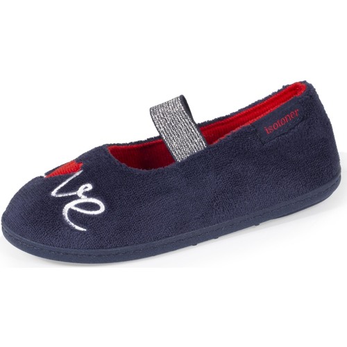 Chaussures Fille Chaussons Isotoner Chaussons Ballerines love Bleu
