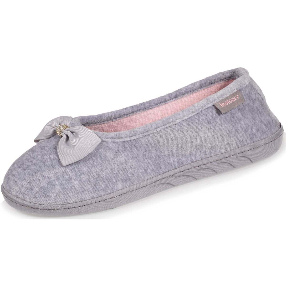 Chaussures Femme Chaussons Isotoner Chaussons Ballerines Gris