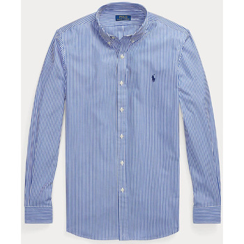 Vêtements Homme Chemises manches longues Ralph Lauren Chemise  bleue en coton stretch Blanc