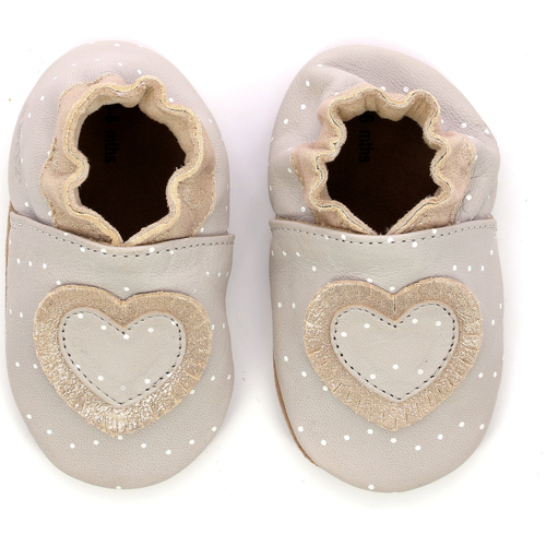 Chaussures Fille Chaussons bébés Robeez Baby Tiny Heart Gris