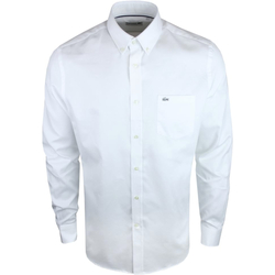 Vêtements Homme Chemises manches longues Lacoste CH9081 Blanc
