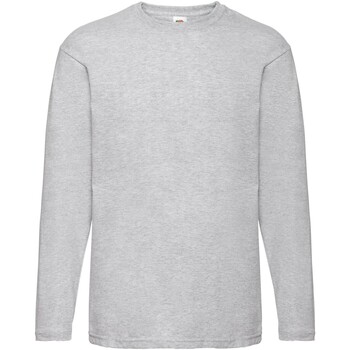 Vêtements T-shirts manches longues Fruit Of The Loom Valueweight Gris