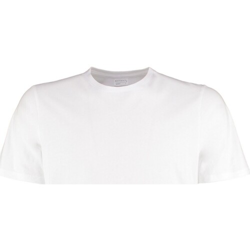 Vêtements Homme T-shirts manches longues Kustom Kit Fashion Fit Blanc