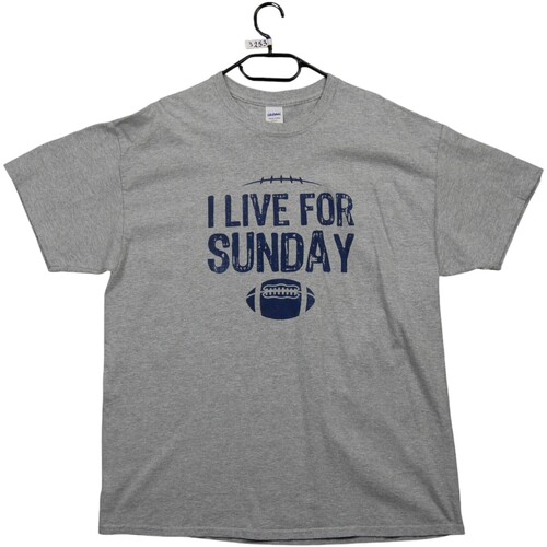 Vêtements Homme Elue par nous Gildan T-shirt  I Live for Sunday Football US Gris
