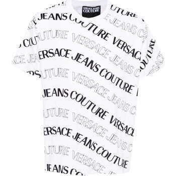 Vêtements Homme Polos manches longues Versace Jeans Couture 76GAH6R0-JS296 Blanc
