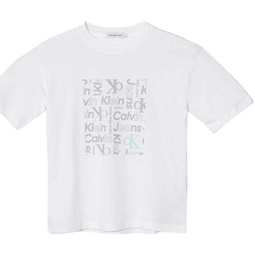 Vêtements Garçon T-shirts embroidered manches courtes Calvin Klein Jeans  Blanc