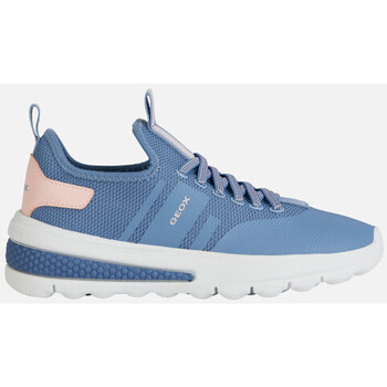 Chaussures Fille Baskets mode Geox J ACTIVART GIRL bleu ciel/rose clair