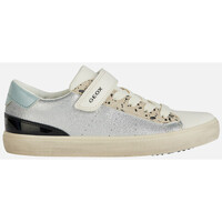 Chaussures Fille Baskets mode Geox J GISLI GIRL argent/ivoire clair