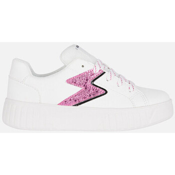 Chaussures Fille Baskets mode Geox J MIKIROSHI GIRL blanc/fuchsia