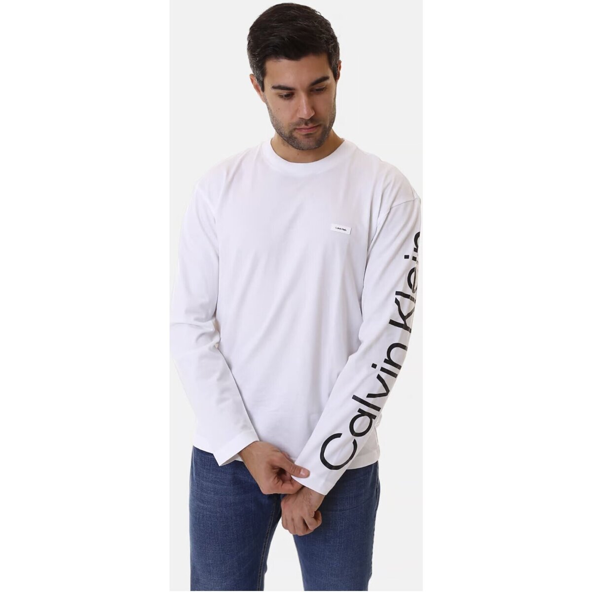 Vêtements Homme T-shirts manches longues Calvin Klein Jeans K10K112770 Blanc