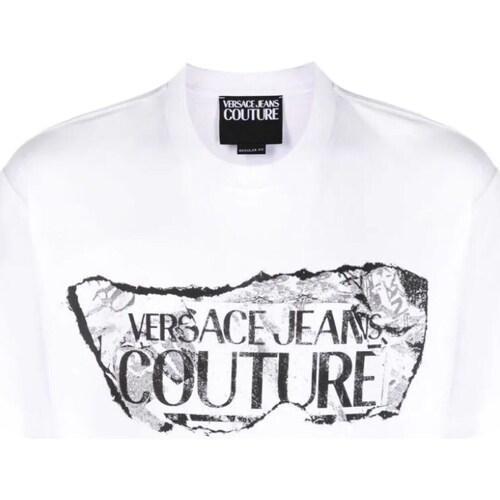 Vêtements Homme New Prep Stripe Rugby Versace Jeans Couture 76GAHE03-CJ00E Blanc