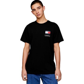 Vêtements Homme T-shirts manches courtes Tommy Jeans CAMISETA HOMBRE ESSENTIAL FLAG   DM0DM18263 Noir