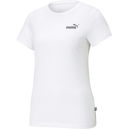 Vêtements Femme Felpa Puma Wordmark around the sleeves Felpa Puma ESS Small Logo Tee Blanc