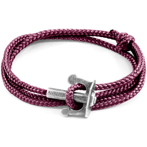 Yves Saint Laure Homme Bracelets Anchor & Crew Bracelet Ancre Union Argent Et Corde Violet