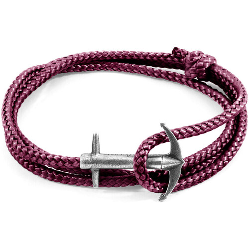 myspartoo - get inspired Homme Bracelets Anchor & Crew Bracelet Ancre Admiral Argenté Et Corde Violet