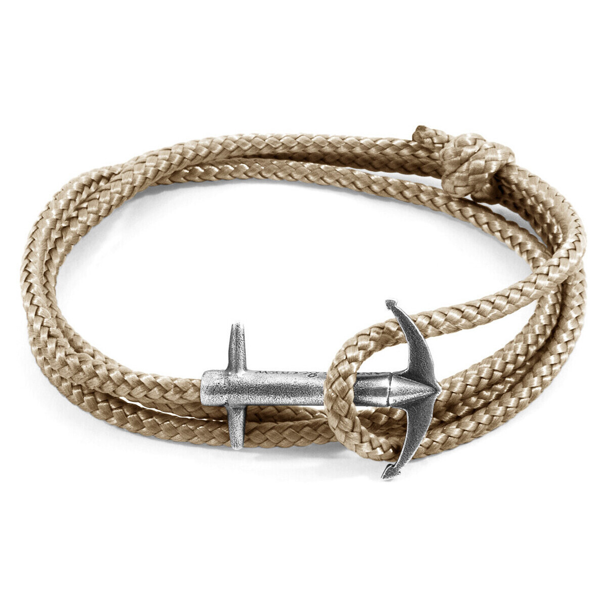 Montres & Bijoux Homme Bracelets Anchor & Crew Bracelet Ancre Admiral Argenté Et Corde Marron