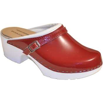 Chaussures Femme Sabots Sans marque Sabots cuir et semelle plastique Rouge