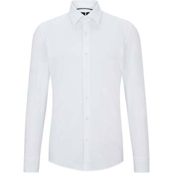 Vêtements Homme Chemises manches longues BOSS Chemise  ajustée blanche stretch Blanc