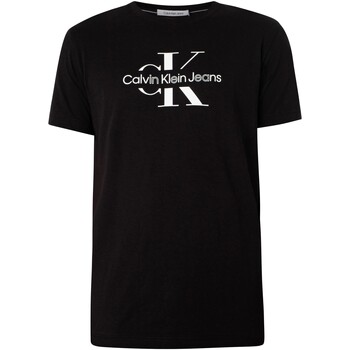 Vêtements Homme T-shirts manches courtes Calvin Klein Jeans T-shirt contour perturbé Noir