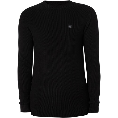 Vêtements Homme Sweats Calvin Klein Jeans Distressed Sweat-shirt à écusson brodé Noir