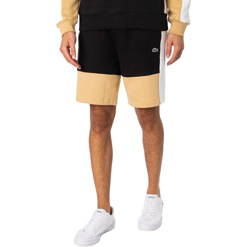 Vêtements Homme Shorts peplum / Bermudas Lacoste Short en molleton à logo en coton biologique Noir