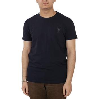 Vêtements Homme Débardeurs / T-shirts sans manche College Embroided Polo Short Neck T-Shirt. MICK 52029 MB05 Bleu