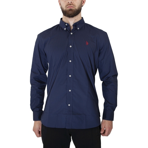 Vêtements Homme Chemises manches longues U.S footwear Polo Assn. DIRK 52112 EH03 Bleu