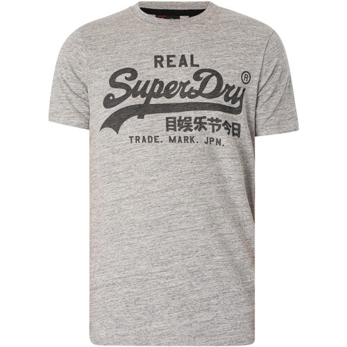 Vêtements Homme T-shirts manches courtes Superdry T-shirt de logo vintage Gris