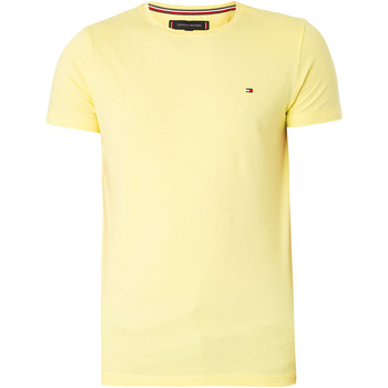 Vêtements Homme T-shirts manches courtes Tommy Hilfiger T-shirt extensible extra fin Jaune