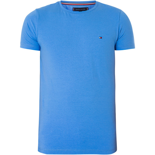 Vêtements Homme T-shirts manches courtes Tommy Hilfiger T-shirt extensible extra fin Bleu