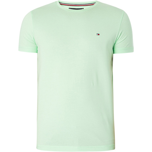 Vêtements Homme T-shirts manches courtes Tommy Hilfiger T-shirt extensible extra fin Vert