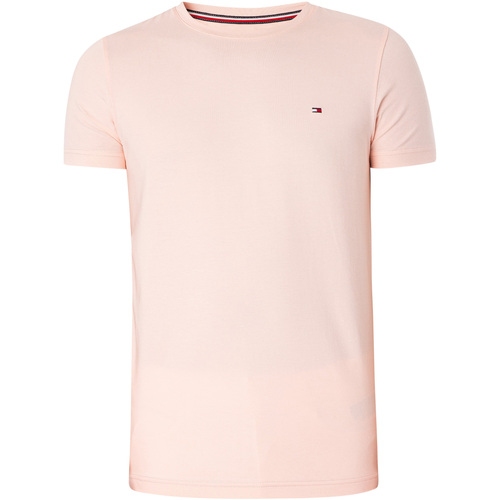 Vêtements Homme T-shirts manches courtes Tommy Hilfiger T-shirt extensible extra fin Rose