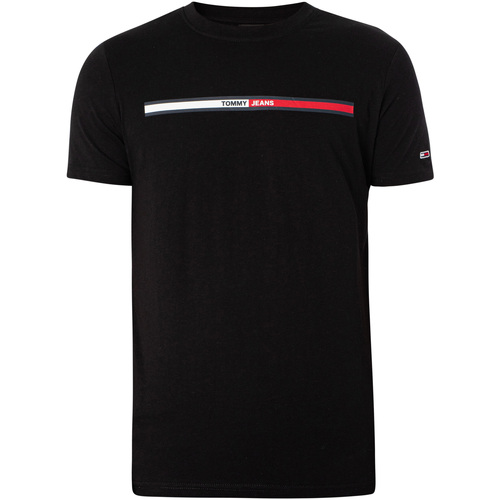 Vêtements Homme T-shirts manches courtes Tommy Jeans T-shirt essentiel avec drapeau Noir