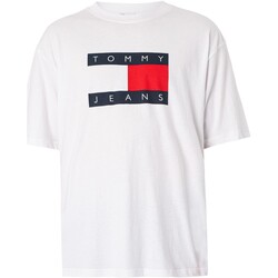 Vêtements Homme T-shirts manches courtes Tommy Jeans T-shirt drapeau de skate Blanc