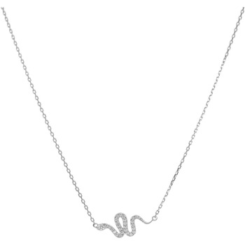 collier orusbijoux  collier argent rhodié serpent sertie de zirconium blanc 