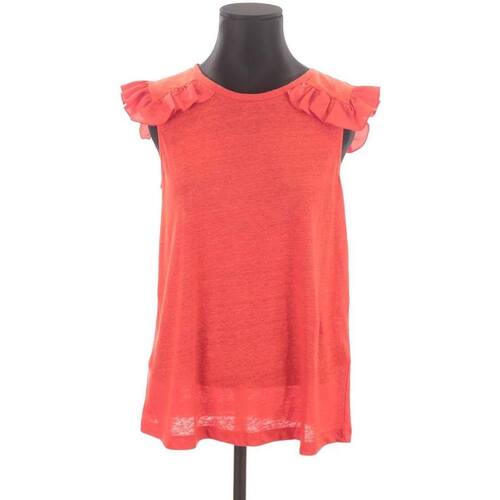 Vêtements Femme Débardeurs / T-shirts sans manche Claudie Pierlot Top en lin Rouge