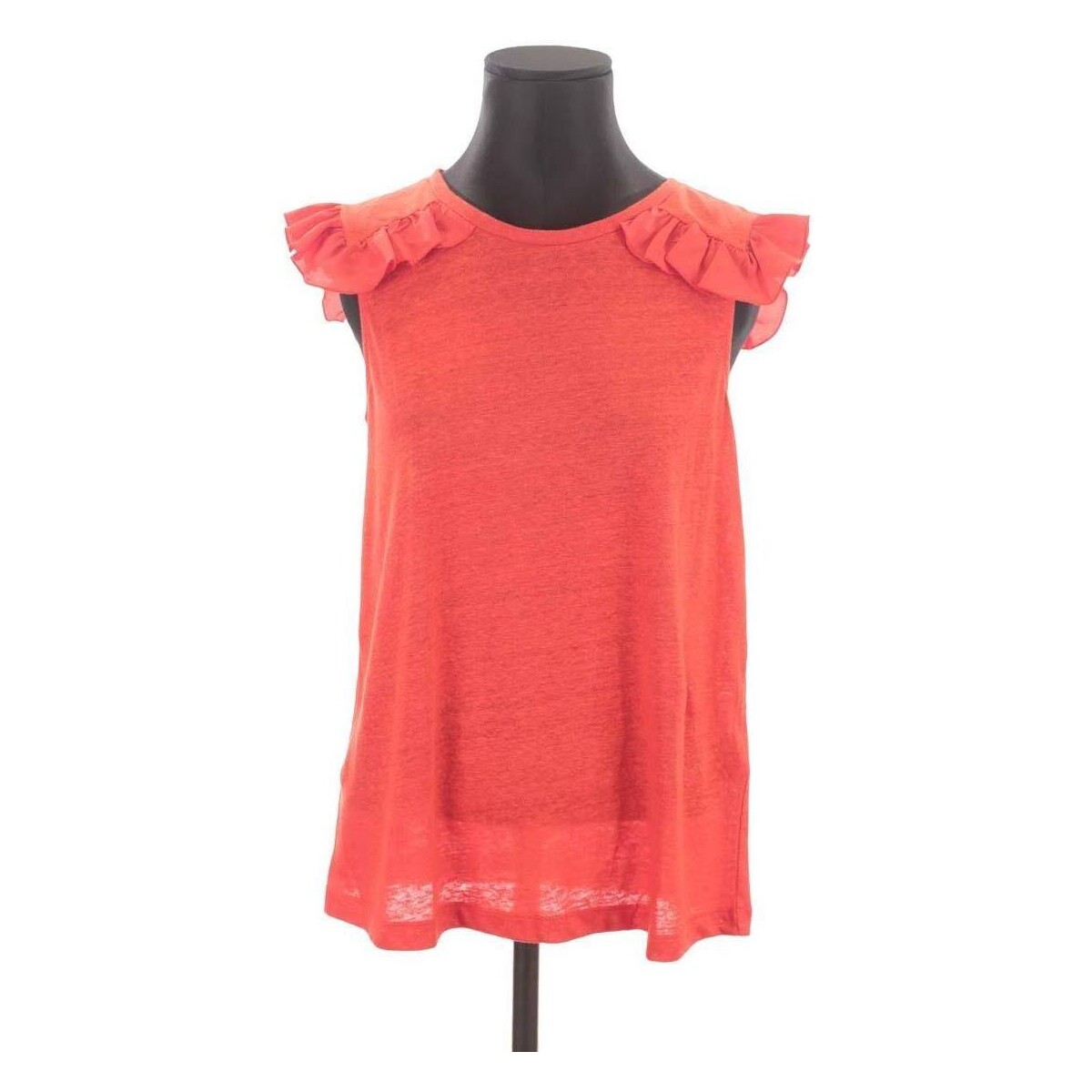 Vêtements Femme Débardeurs / T-shirts sans manche Claudie Pierlot Top en lin Rouge