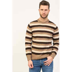 Vêtements Homme Pulls Yes Zee Pull col rond homme  rayé Marron