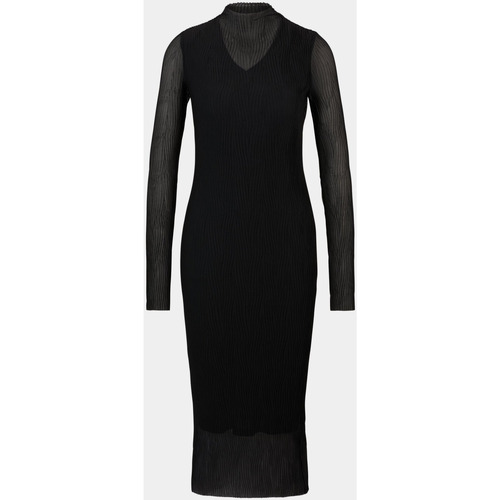 Vêtements Femme Robes BOSS Robe  noire en tulle plissé avec col montant Noir