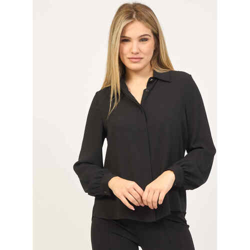Vêtements Femme Chemises / Chemisiers Fracomina Chemise femme  en georgette noire Noir