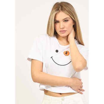 Vêtements Femme T-shirts & Polos D43090w Grin16 Audrey-00002 T-shirt à col rond en coton Blanc