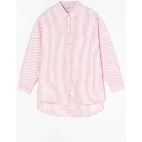 Vêtements Fille Chemises / Chemisiers Lauren Ralph Lauises Chemise oversize natygi à rayures roses Rose