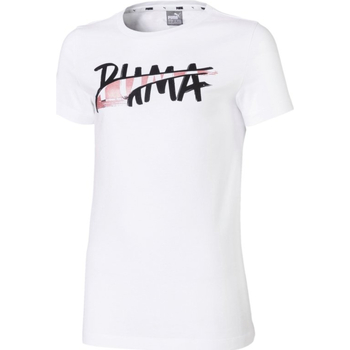 Vêtements Fille T-shirts Homme courtes Puma 580213 Blanc