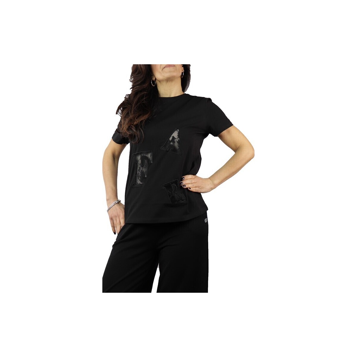 Vêtements Femme T-shirts manches courtes Café Noir JT926 Noir