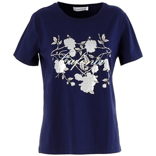 Vêtements Femme T-shirts manches courtes Café Noir JT922 Bleu