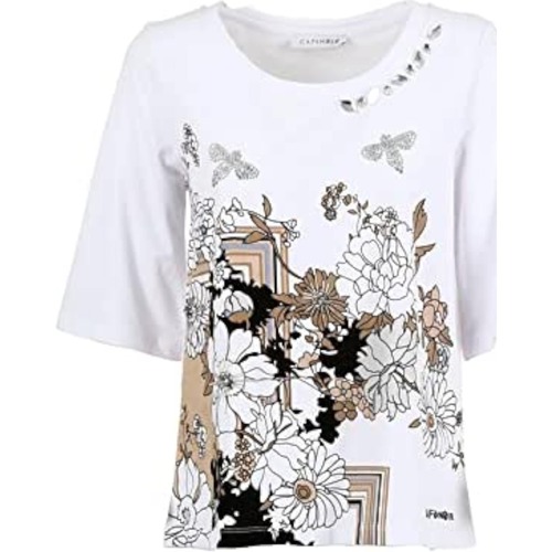 Vêtements Femme T-shirts manches courtes Café Noir KJT054 Blanc