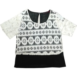 Vêtements Femme T-shirts manches courtes Café Noir MJT356 Blanc