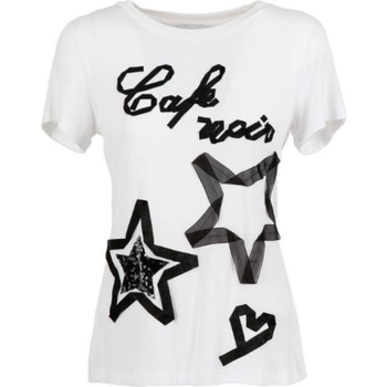 Vêtements Femme T-shirts manches courtes Café Noir KJT068 Blanc